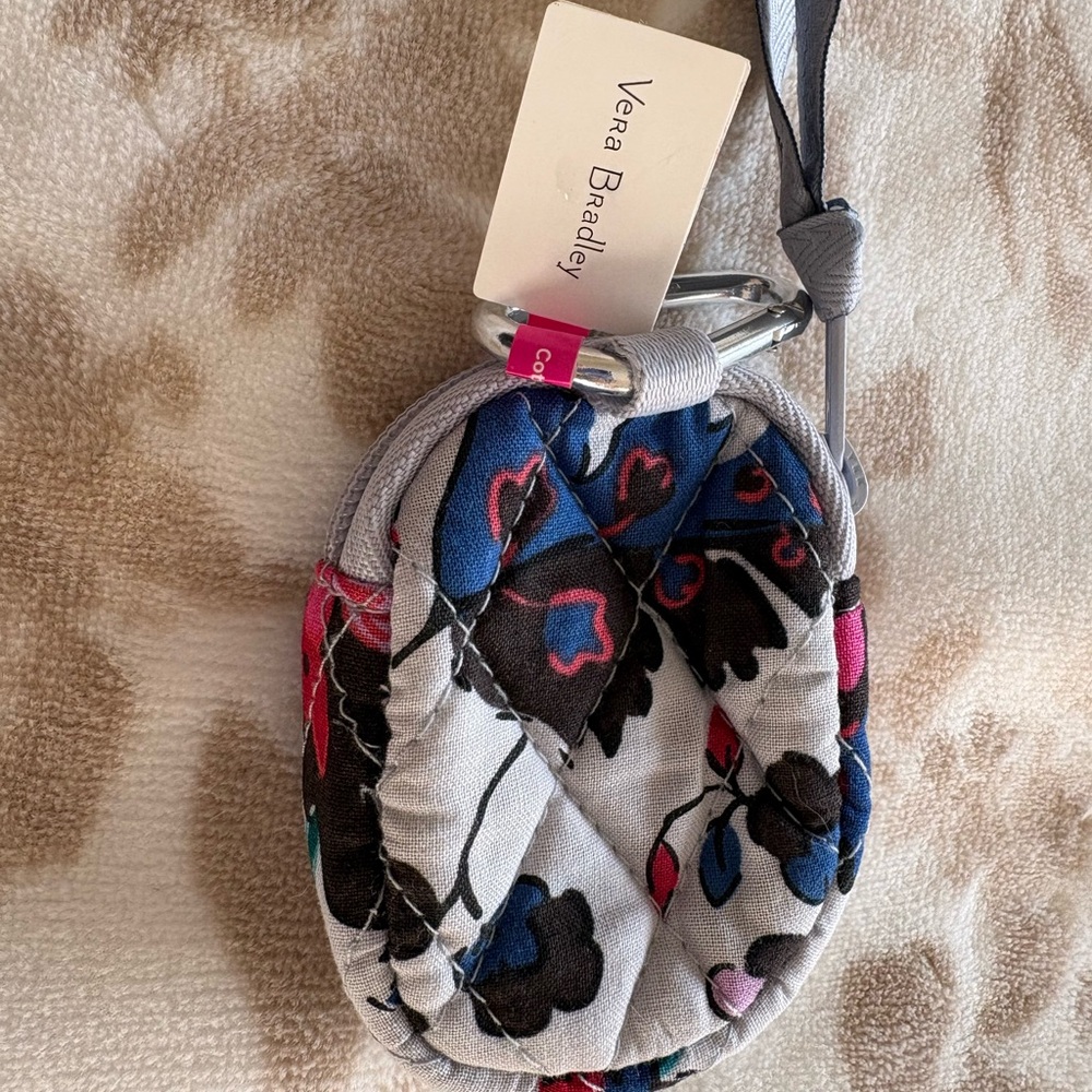 Vera Bradley Blue and Pink Floral ear buds keychain case!  Brand new with tags!